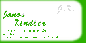 janos kindler business card